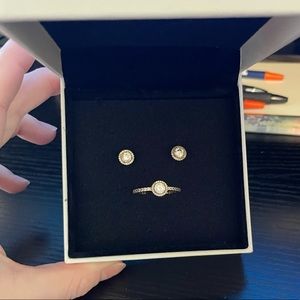 Pandora Ring and Earrings Set